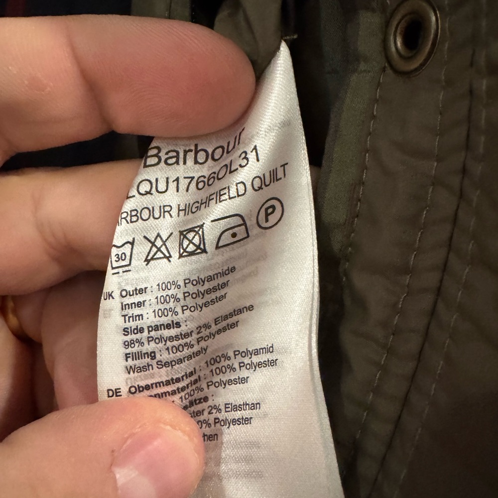 Barbour Quilted Utility Jacket - Olive and Brown - Picture 5 of 9